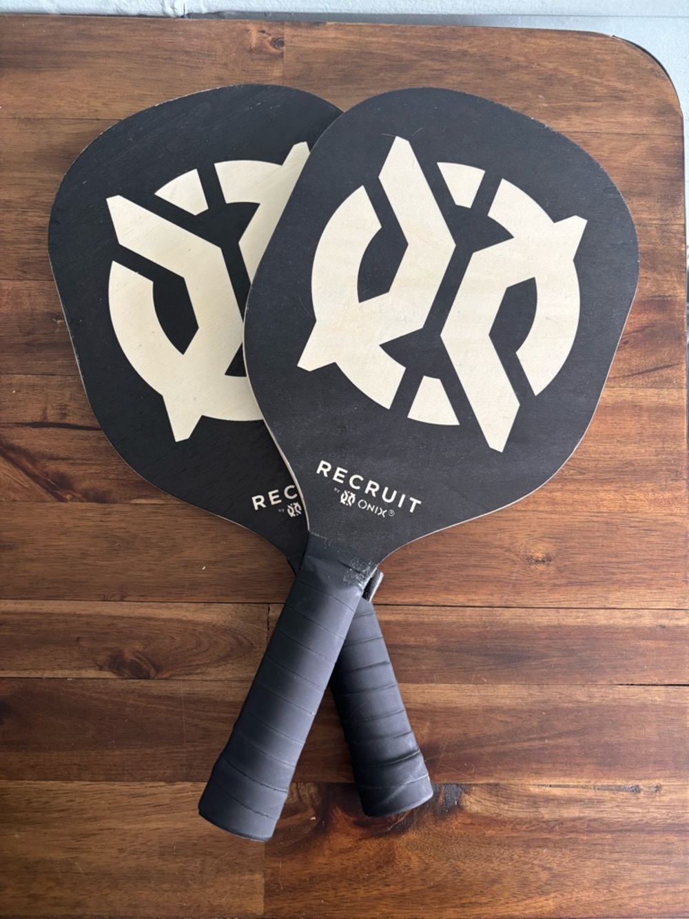 Onix Recruit Pickleball Paddles - Black and Cream (Pair)